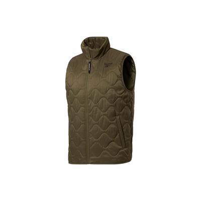 Roupa Exterior C Pad Cor Sólida Gola Alta Colete Casual Masculino Roupa Exterior Verde GU5739