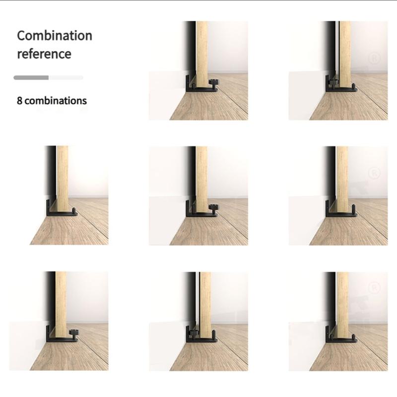 2set Sliding Barn Door Bottom Adjustable Floor Guide Wall Mounted Stay Roller Guides Barn Door Hardware Easy To Install