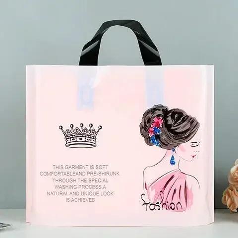 50piece 0.14mm Thick Plastic Handbag Marble Pattern Mall Shopping Bag High End Portable Clothing Storage Pocket For Men And Wome