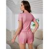 European And American Style Summer Pajamas Two-piece Casual Printed Short-sleeved T-shirt Women's Shorts Home Service Suit