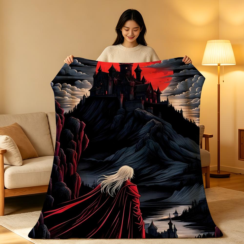 Game C-Castlevania Throw High-Density Short Plush Blanket Soft Skin-Friendly for Sofa Nap Air-Conditioned Room