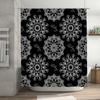 White Lace Shower Curtain Black Waterproof Bath Mat Decorative Fabric Bathroom Window Decoration Home Drape Curtains White 140 x