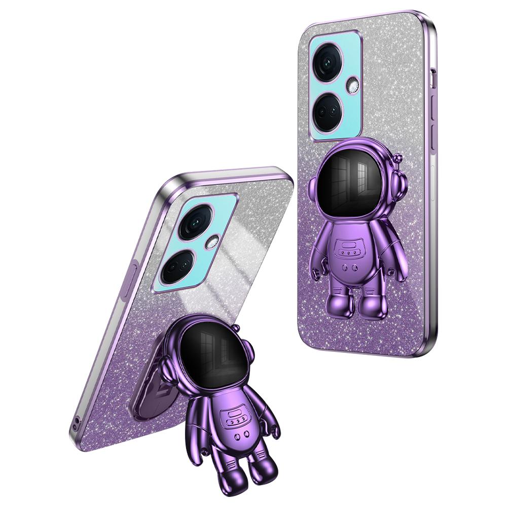 

Противоударный чехол для телефона OnePlus Nord CE3 5G/Oppo K11 5G с подставкой, гальванизированная накладка для телефона из ПК+ТПУ Purple