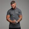 Muscleguys Polo slim in cotone da uomo con stampa zip stile europeo e americano alla moda con t-shirt slim fitness a maniche corte