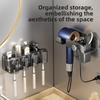 Modern Minimalist Wall Mount Hair Dryer Holder With Antislip Surface For Bathroom Storage