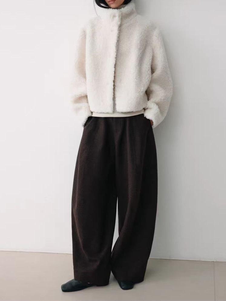 

Haverice Starfruit Knit Woolen Pants: Autumn/Winter Volume Silhouette for Women L