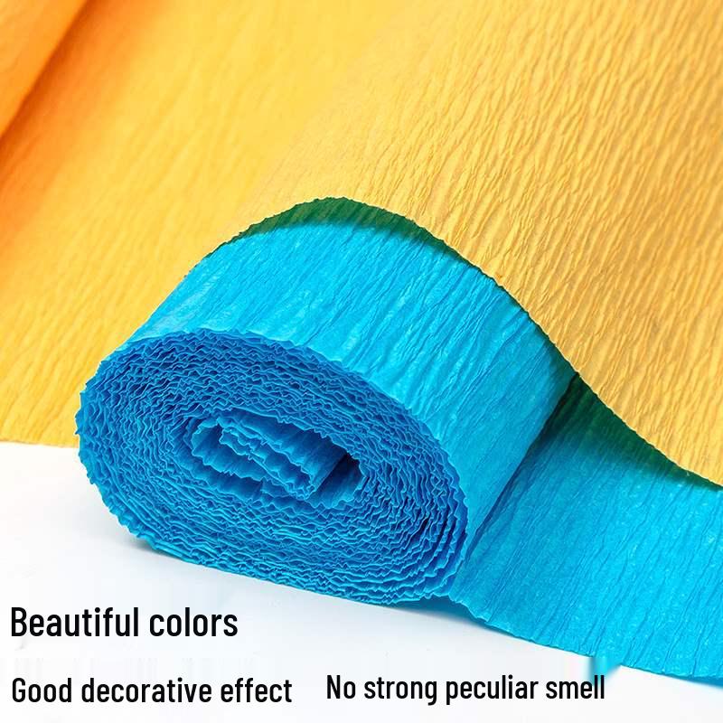 Thickened Colored Crepe Paper for DIY Flower Making: Pleated, Rolled Edge Handmade Material.