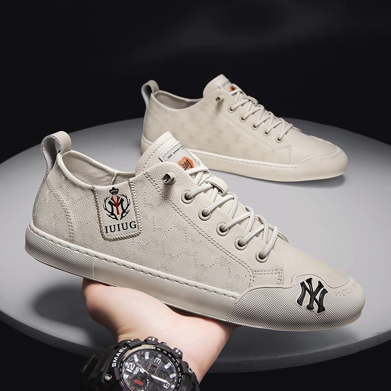 

Повседневная модная обувь на доске, трендовая, универсальная, рабочая кожаная обувь, с высоким чувством, ленивая обувь 44