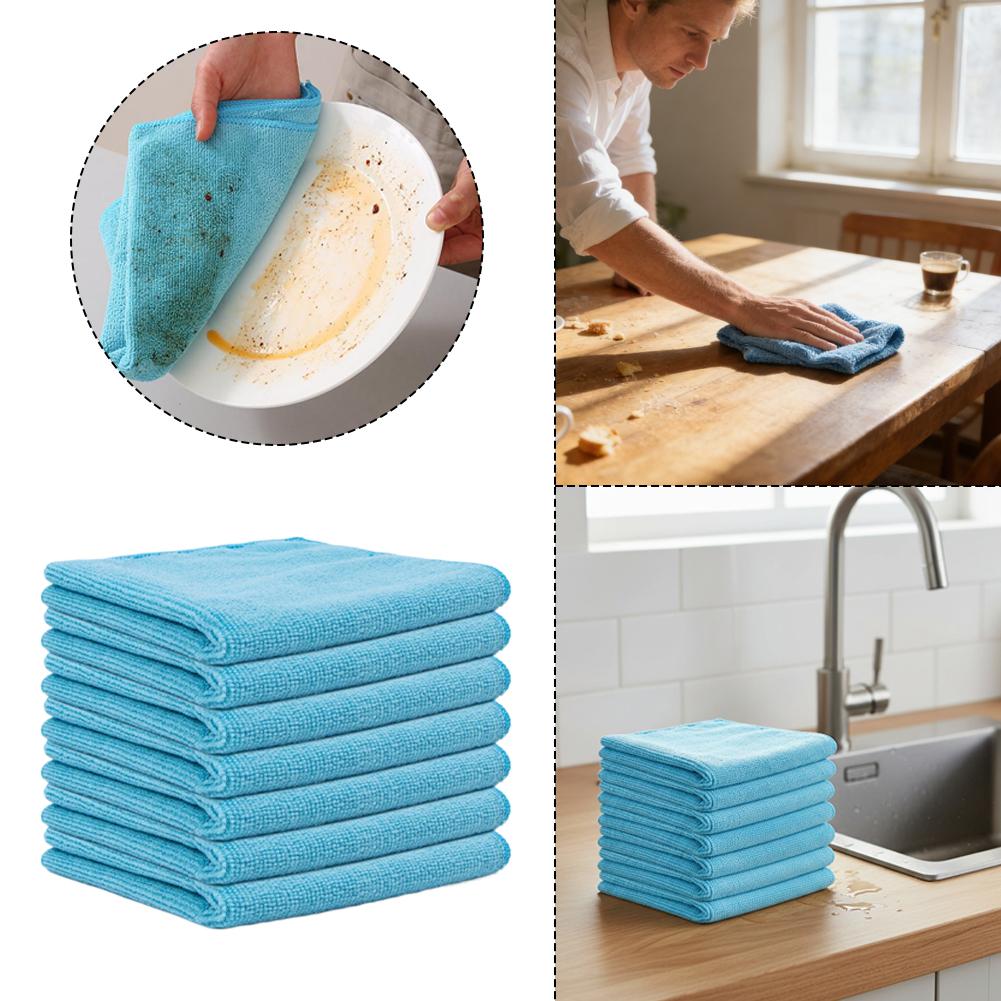 20pcs Car Wash Cloth Microfiber Super Absorbent Dish Towel Kitchen Bathroom Cleaning Rag Household Cleaning Accessories Tool