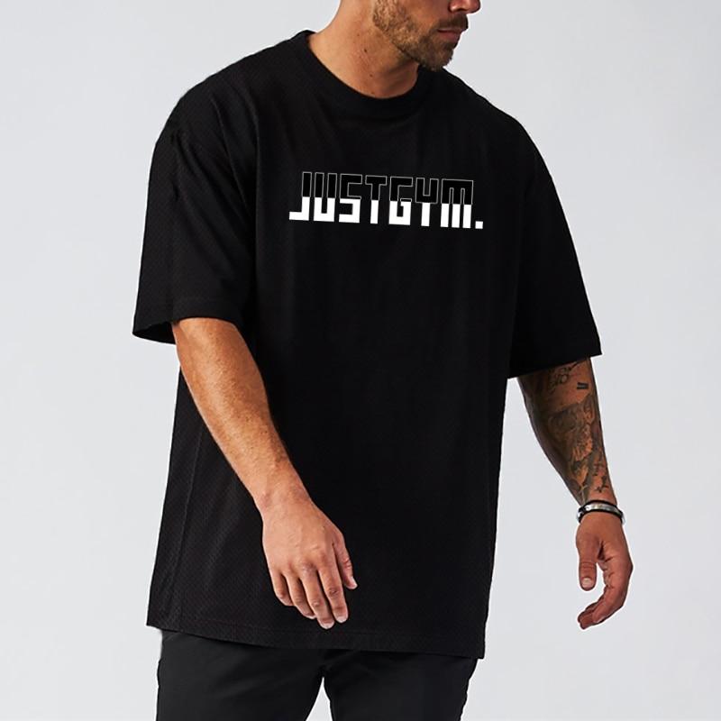 Muscleguys Summer Men's Short-sleeved Youth Fitness Bottoming Sweatshirt Trend Breathable Top