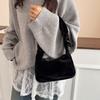 Korean Pure Color Casual Fashion Underarm Women's Bag Plush Handbag Lightweight and Portable Bolsas De Mujer