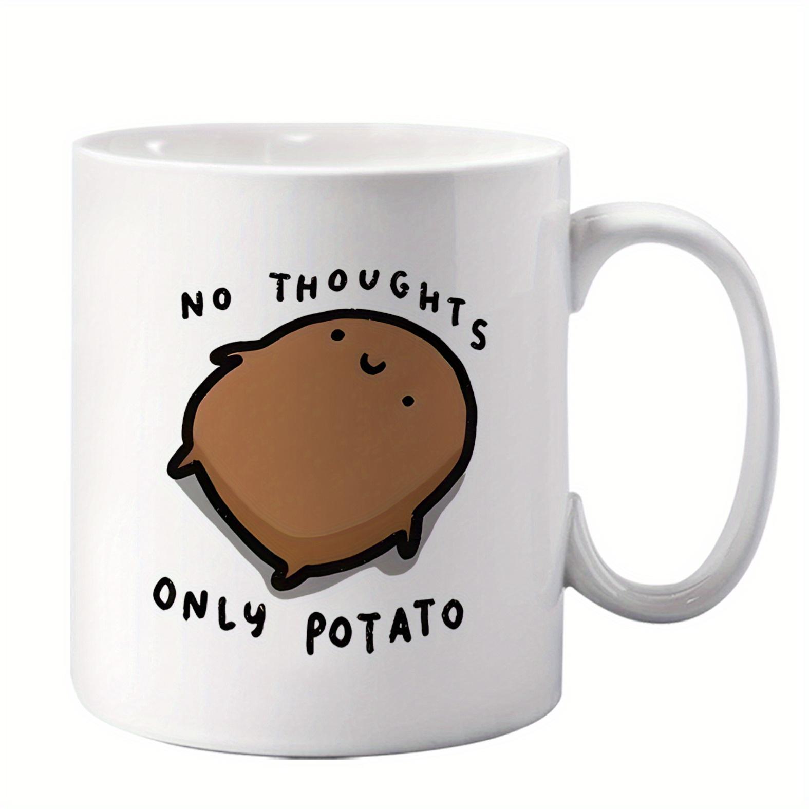 Ceramic Mug “No Thoughts Only Potato” Cute Lazy Humor Gift for Coffee Lovers 320ml