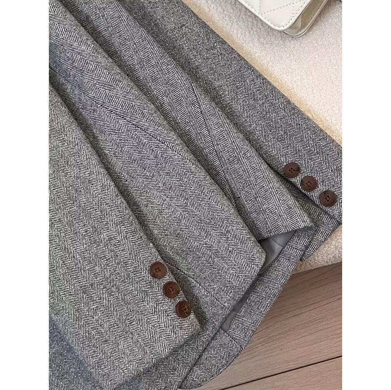 Spring Autumn Retro Temperament Long Sleeve Ladies Blazer Coat Korean Version Loose Elegant Women's Casual Suit Jacket