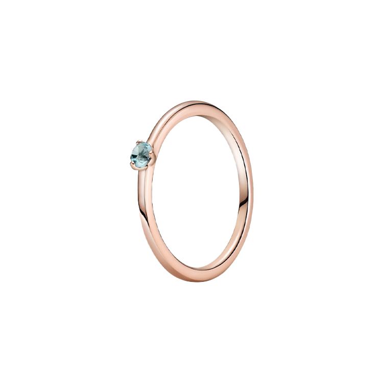 Pandora Light Blue Single Stone Alloy Ring Women rings 189259C02