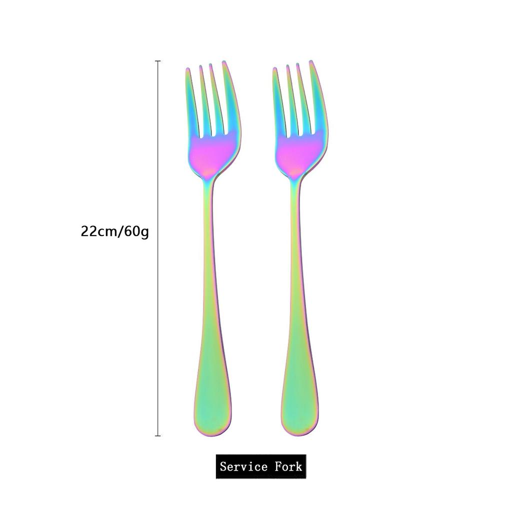 Western Food Furculiță pentru salată Veselă de serviciu Furculiță Tacâmuri Set de veselă colorat Oglindă Tacâmuri din oțel inoxidabil Kit de bucătărie