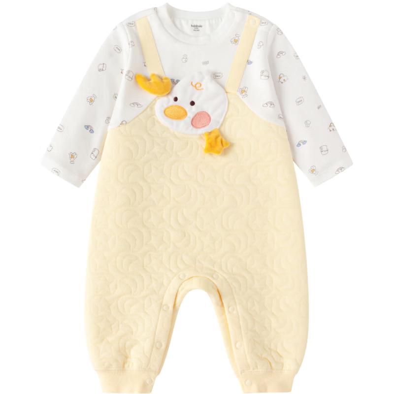 Balabala Infant Faux Two-Piece Long Sleeve Romper