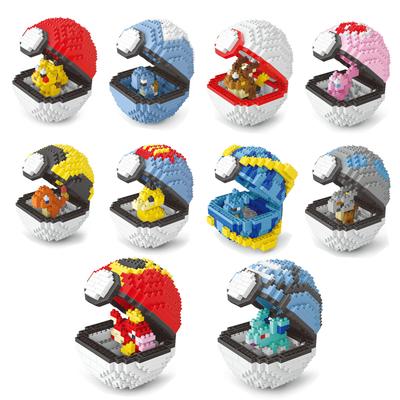 Micro Blocks Pokemon Pokeball Anime Action Figure Cartoon Toys Building Blocks Pikachu Pocket Monster Sets