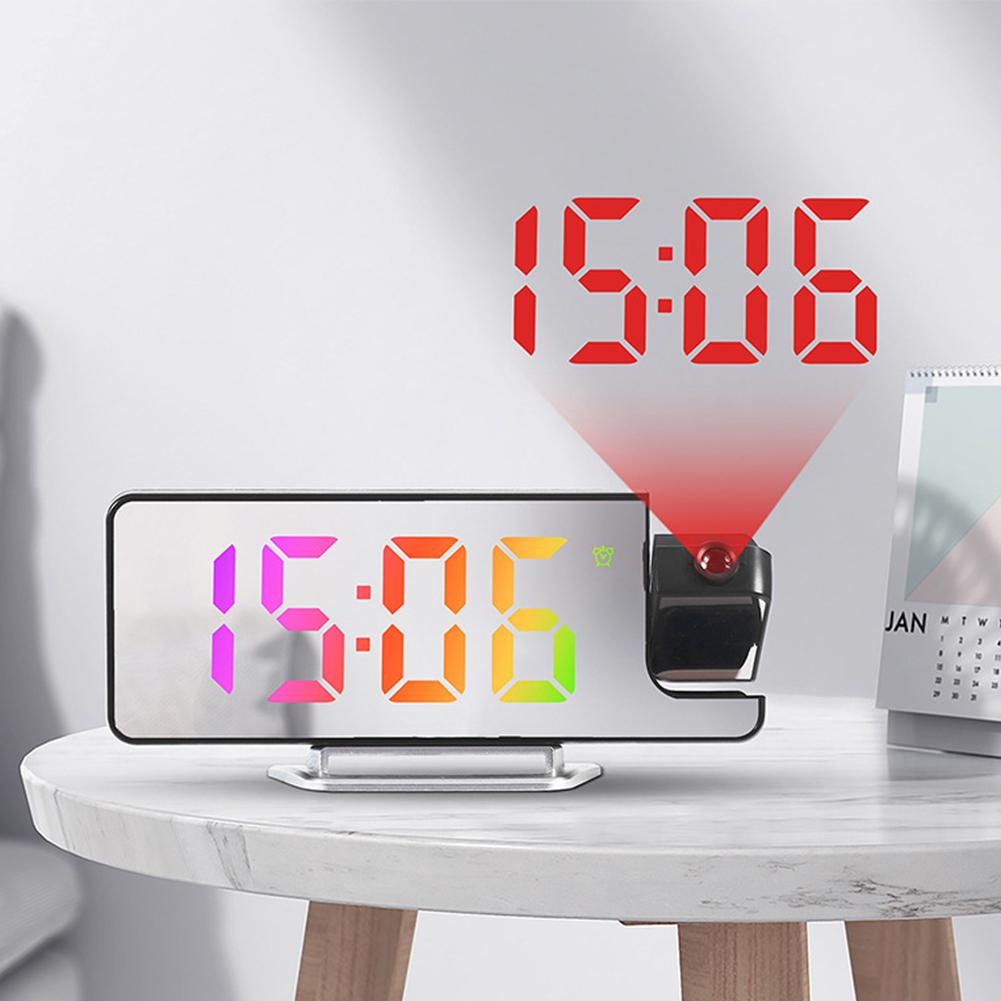 Projection Alarm Clock Mains and Battery Operated Projection Digital Alarm Clock Brightness Adjustable for Heavy Sleeper Bedroom