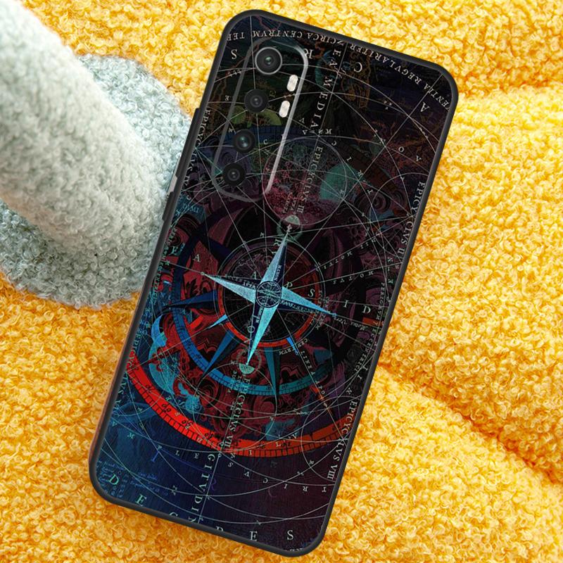 World Map Compass Nautical Case For POCO X3 X4 X5 F5 Pro M5s C40 F4 GT F3 Cover For Xiaomi 12T 11T Pro 12 13 Lite 12X