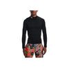 Under Armour Solid Color Logo Mock Neck Compression Long Sleeve Tee Men Tops Black 1366072-001