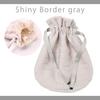 I Love Gauze Lace Drawstring Bag with Colored Gauze Made in Shiny Gray [Cluster] / Lining, Japan, Border,