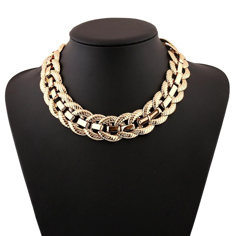 Metal Necklace European and American Exaggerated Short Necklace Collarbone Chain
