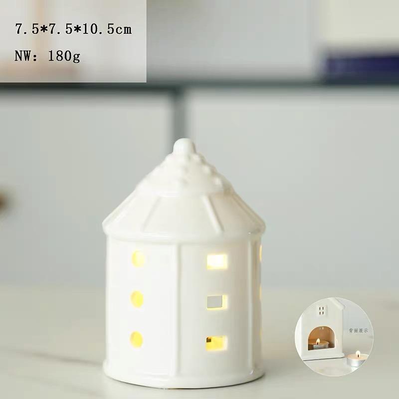 Ceramic House Candle Holder, Nordic Creative Candlestick for Home, Dinner & Wedding Table Decor