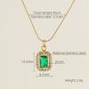 European American Ins Style Double-layer Zircon Titanium Steel Luxury Square Pendant Light Sporty Unisex 18K Gold Necklace