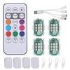 1Pcs Wireless Remote Led Strobe Decorative Light Rgb Colorful Vibration Sensing Warning Signal Light For Motorcycle Car