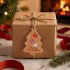 Holiday Souvenir Tags 50Pcs Christmas Tree Gift with Hemp Rope, Brown Paper Tags, Winter Party Favors Hanging Name Labels for DIY Xmas Wrapping