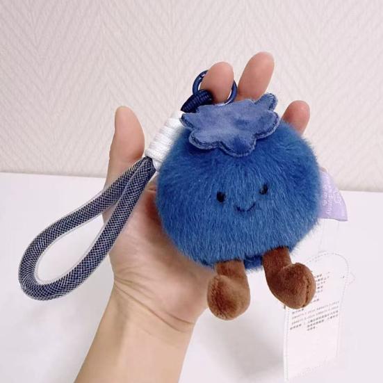 Portachiavi Ciondolo Peluche Cartone Animato Mirtillo con Cordino Zaini Forma Portachiavi Decorativo Borse Auto Portafogli Ciondolo