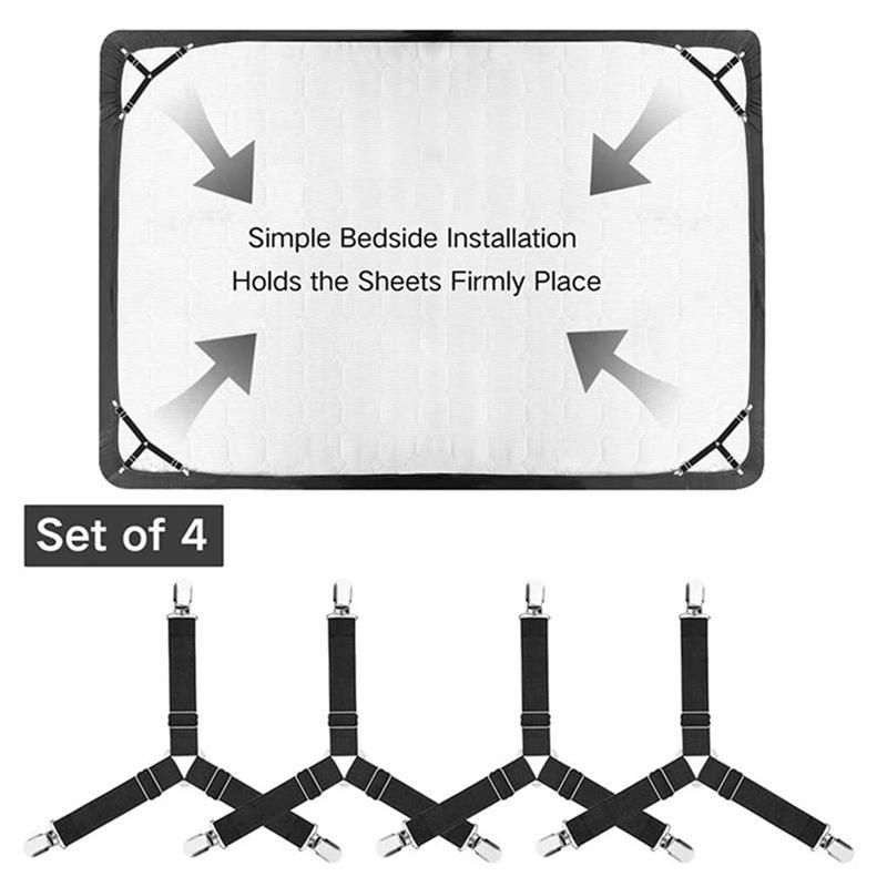 Fitted Sheet Clips 8 Pcs Triangle For Bed Sheet Holders Adjustable Sheet Suspenders Mattress Gripper Clips For Bed Mattress