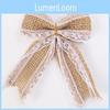 Handcrafted Christmas Bow With Linen Fabric Holiday Party Decoration