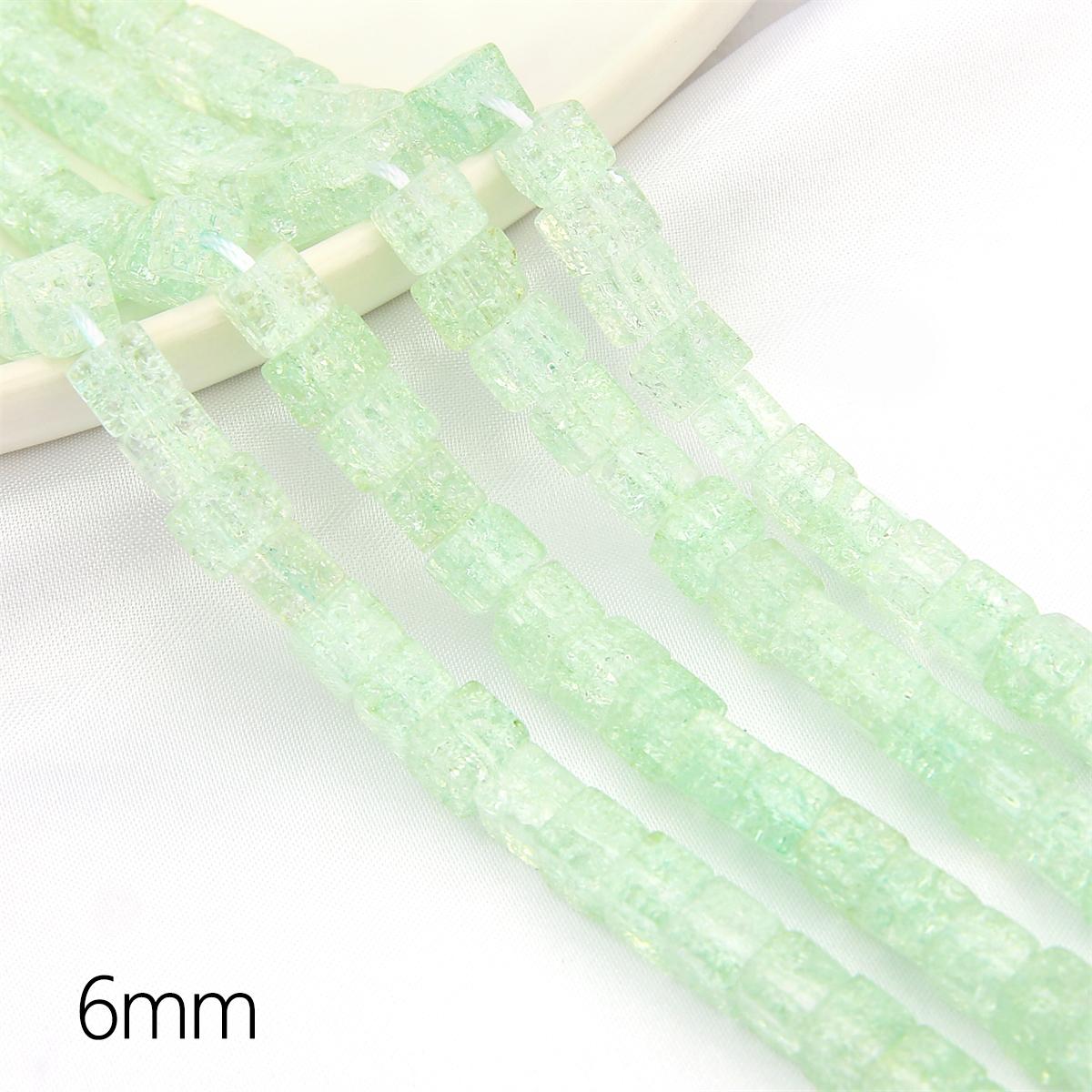 

59 шт. 6 мм квадратные бусины с треском стеклянные кубические бусины для изготовления ювелирных изделий DIY браслет фурнитура для ожерелья аксессуары