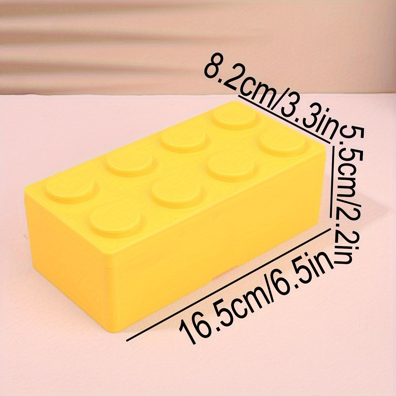 Creative stackable building block pencil case, fun desktop storage box, stationery and office supplies storage, DIY supplies