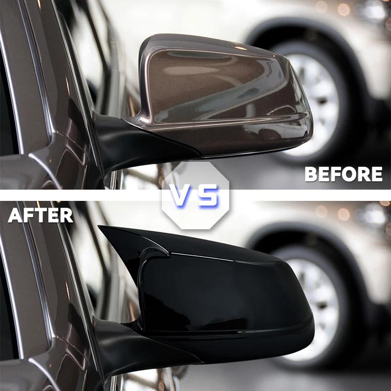For BMW 5 Series F10 F11 F18 2010-2013 Side Mirror Cover Cap Black/Carbon Fiber Look ABS Plastic M Performance Style Replacement