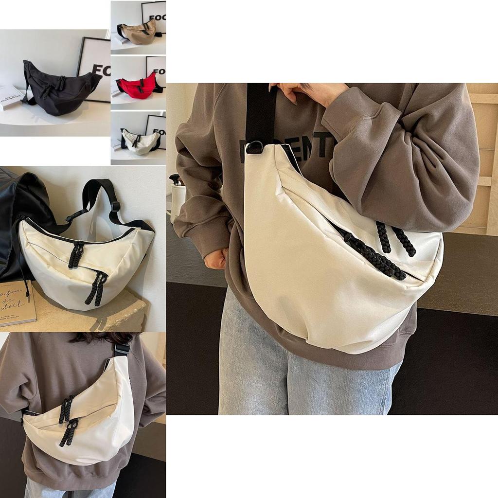 Chic Large Dumpling Shape Bag For Women In Elegant Oxford Fabric For Spring Summer
