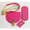 Leather Bag Making Kits DIY Leather Bag Knitting Set Shoulder Strap Top Zipper Lock for Crochet Handbag Shoulder Bags