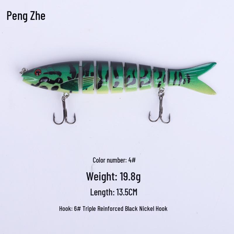 

8-Section Multi-Jointed Sinking Fishing Lure, 19g Hard Bait for Sea Fishing