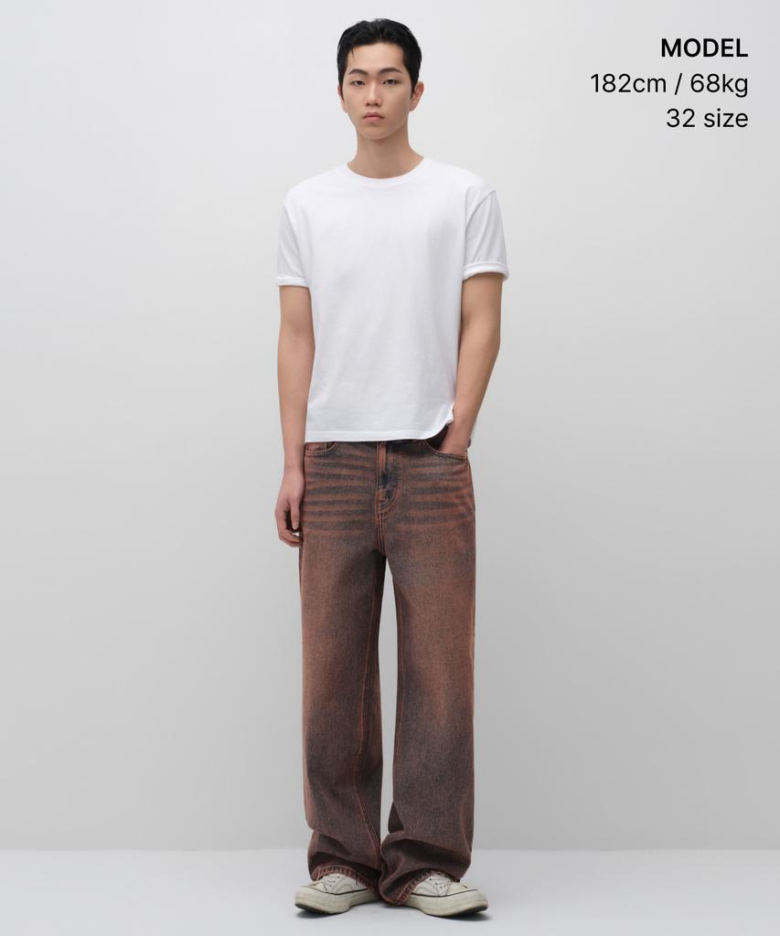 Musinsa Standard Overdyed Wide Denim Pants [Pink Blue]