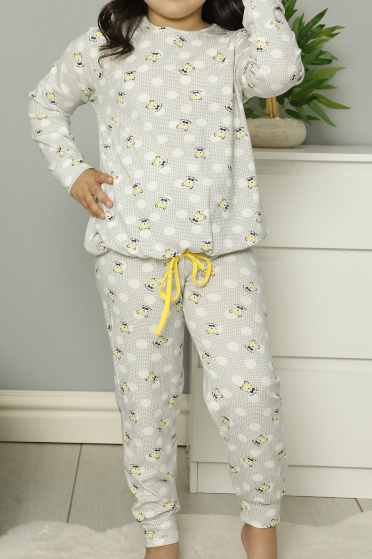 Ensemble pyjama à manches longues pour fille en coton Lycra