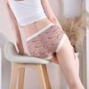 Plus Size Seamless Lace High Waist Breathable Mesh Women's Underwear