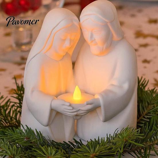 Party Decoration Lamp Candlestick Candle Holder Tealight Crib Advent Wreath Holiday Season Lighting Angel Shape Christmas Decorative Piece