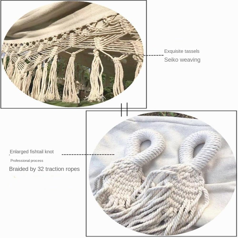 Anti-rollover Large Double Deluxe Hammock Boho Style Hanging Bed 2 Person Hammock Thickened Leisure Canvas Swing Chair Home