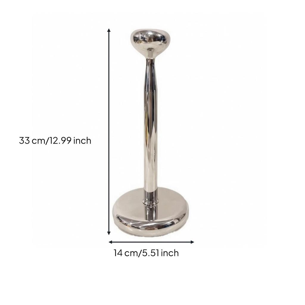 Paper Towel Holder Stainless Steel with Round Base Polished for Kitchen, Dining