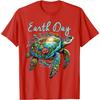 Earth Day Sea Turtle Graphic Tee Breathable Casual Cotton T-Shirt for Unisex