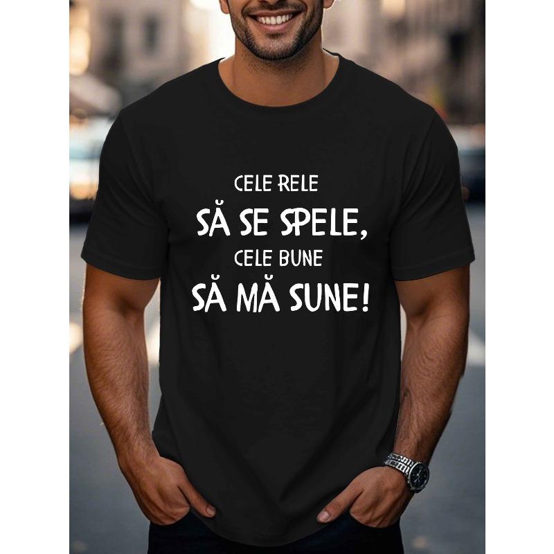 

European Size Fascinating Short-Sleeved Summer T-Shirt for Men from Romania 4XL чорний