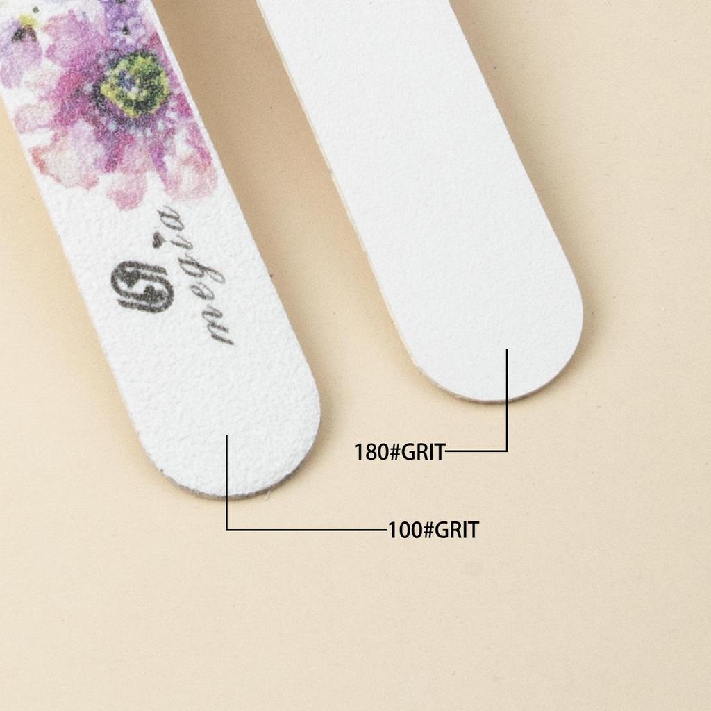 Knife-Shaped Wooden Nail File, 100/180 Double-Sided for Shaping & Buffing, Non-Shedding Grit