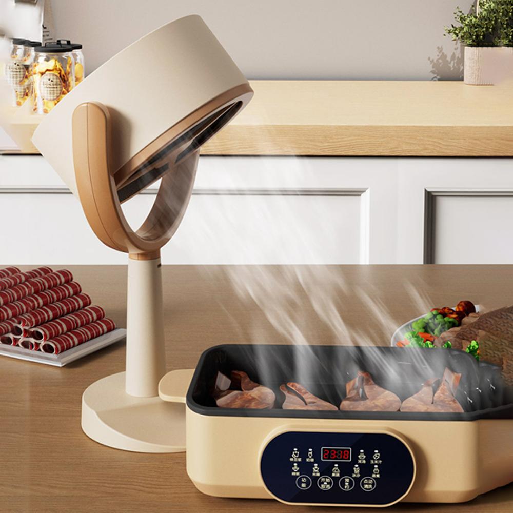 Portable Rechargeable Cooker Hood, Desktop Cooker Hoods with 2 Wind Speed for Cooking Indoor BBQ