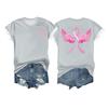 Women's Breast Ribbon Printed Casual Short Sleeve